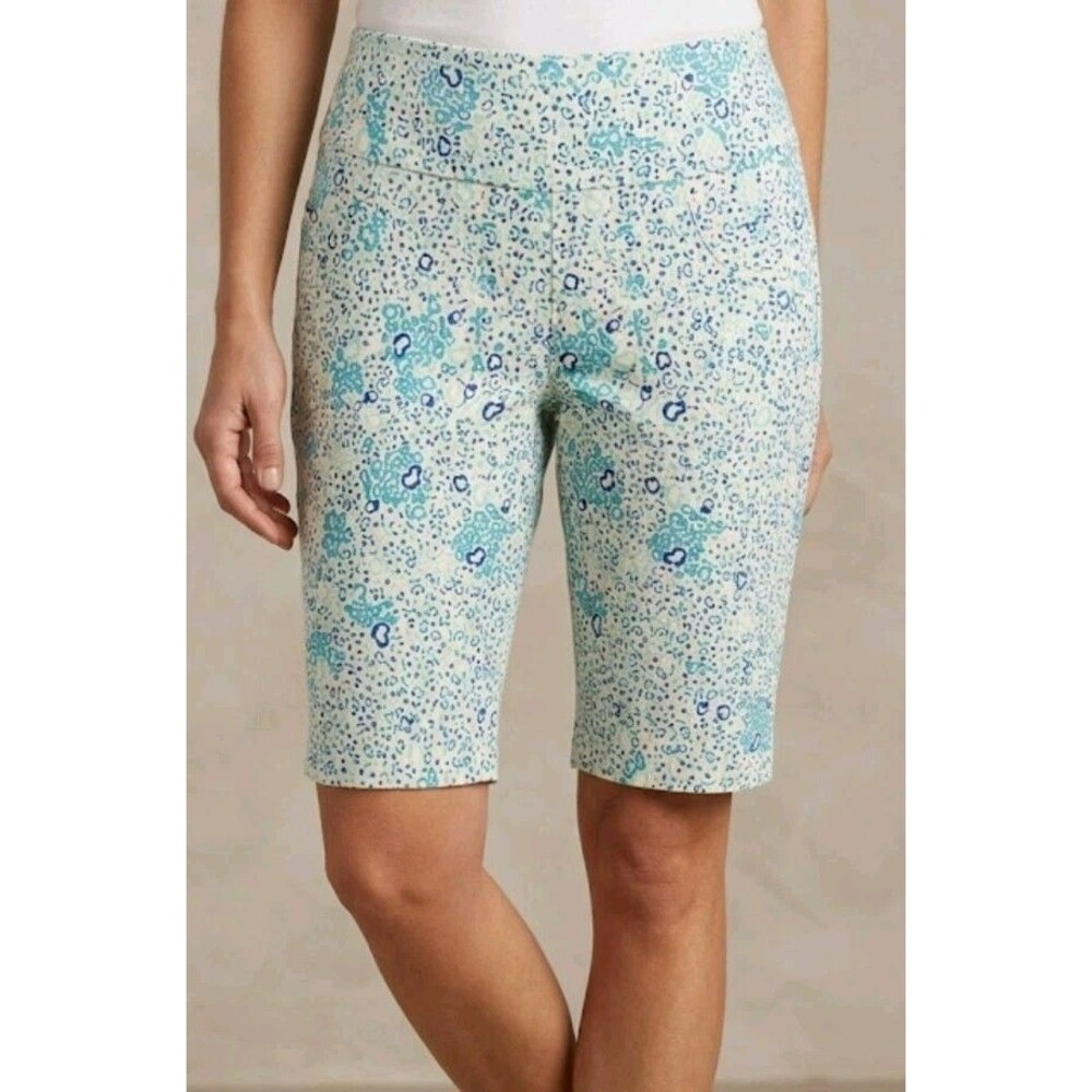 Breezes Woman's Shorts Size 6 Blue Pockets Stretch Pull On